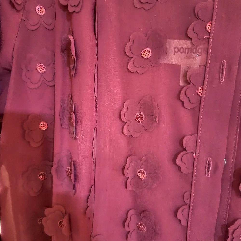 Anthropologie (Porridge) Deep Red Textured Long Sleeve Dress. Only worn once. - Picture 4 of 7